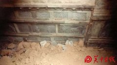 宝鸡金台区一工地发现古代墓葬 墓室里有精美砖